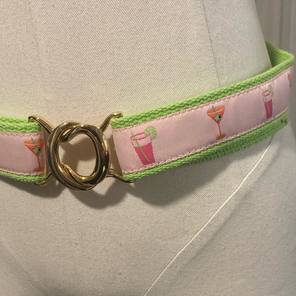 vintage Douglas Paquette pink green cocktails belt L